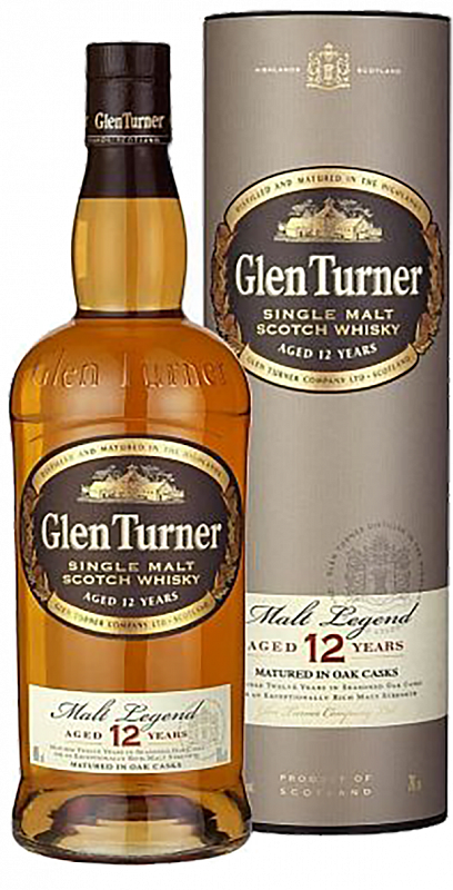 Глен Тернер 12 лет Солодовый Виски в подарочной упаковке 0.7 л