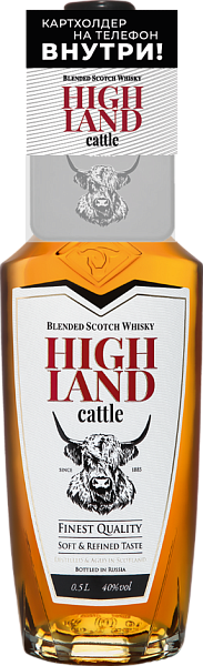Highland Cattle Blended Scotch Whisky with cardholder and sticker, 0.5 л в Воронеже