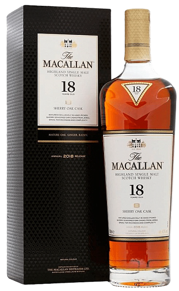 Macallan Sherry Oak Cask Highland Single Malt Scotch Whisky 18 y.o. (Подарочная упаковка), 0.7 л в Воронеже