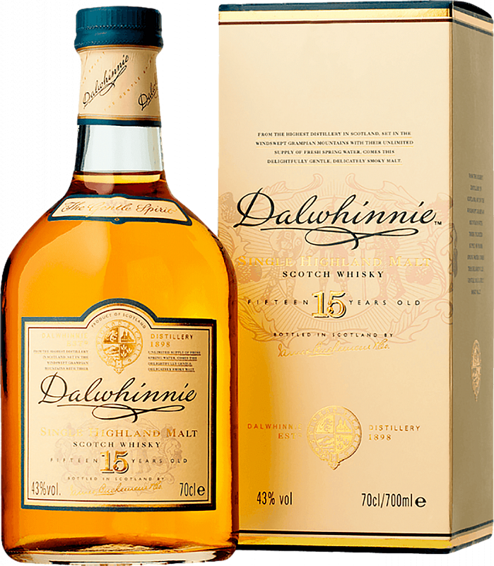 Далвини Хайленд 15 лет односолодовый шотландский виски в подарочной упаковке 0.75 л
