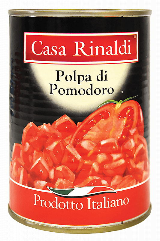 Кусочки очищенных помидоров в томатном соке Каза Ринальди 400г