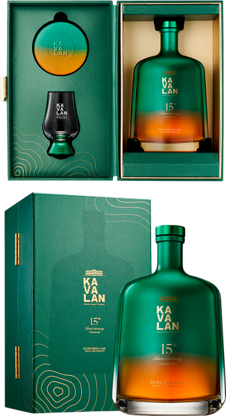 Kavalan 15th Anniversary Vintage 2009 Ex-Bourbon Cask Single Malt Whisky (gift box with a glass), 0.75 л в Воронеже