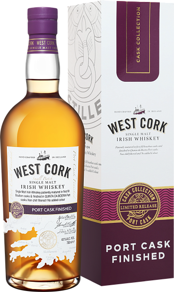 West Cork Small Batch Port Cask Finished Single Malt Irish Whiskey (Подарочная упаковка), 0.7 л в Воронеже