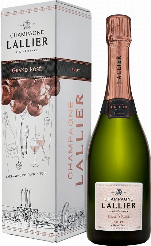 Игристое вино и шампанское Лаллье Гран Розе Брют Гран Крю Шампань АОС в подарочной упаковке 0.75 л