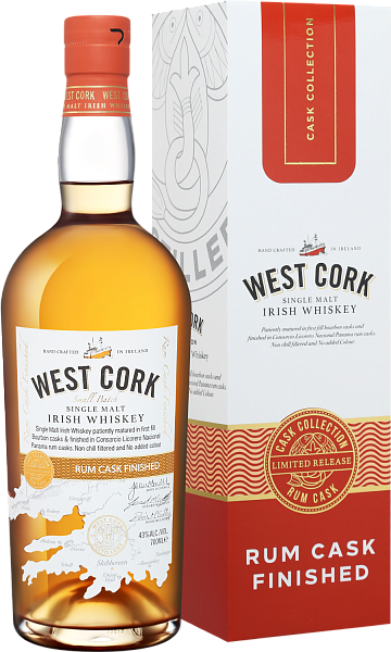 West Cork Small Batch Rum Cask Finished Single Malt Irish Whiskey (gift box), 0.7 л в Воронеже